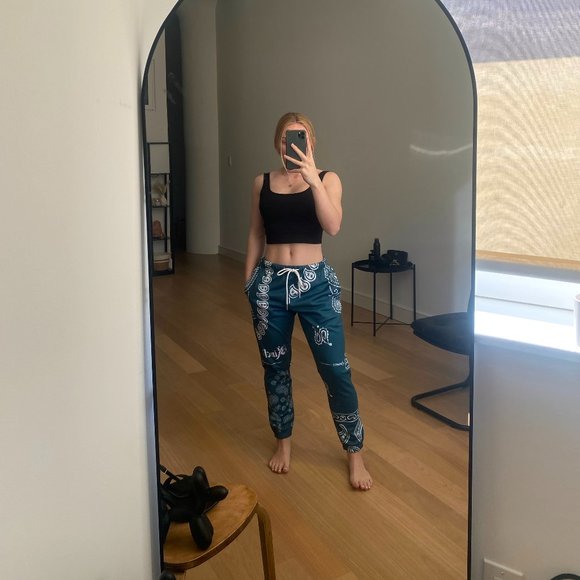 Kinetic Kings Teal Paisley Jogger Sweatpants - Picture 1 of 3